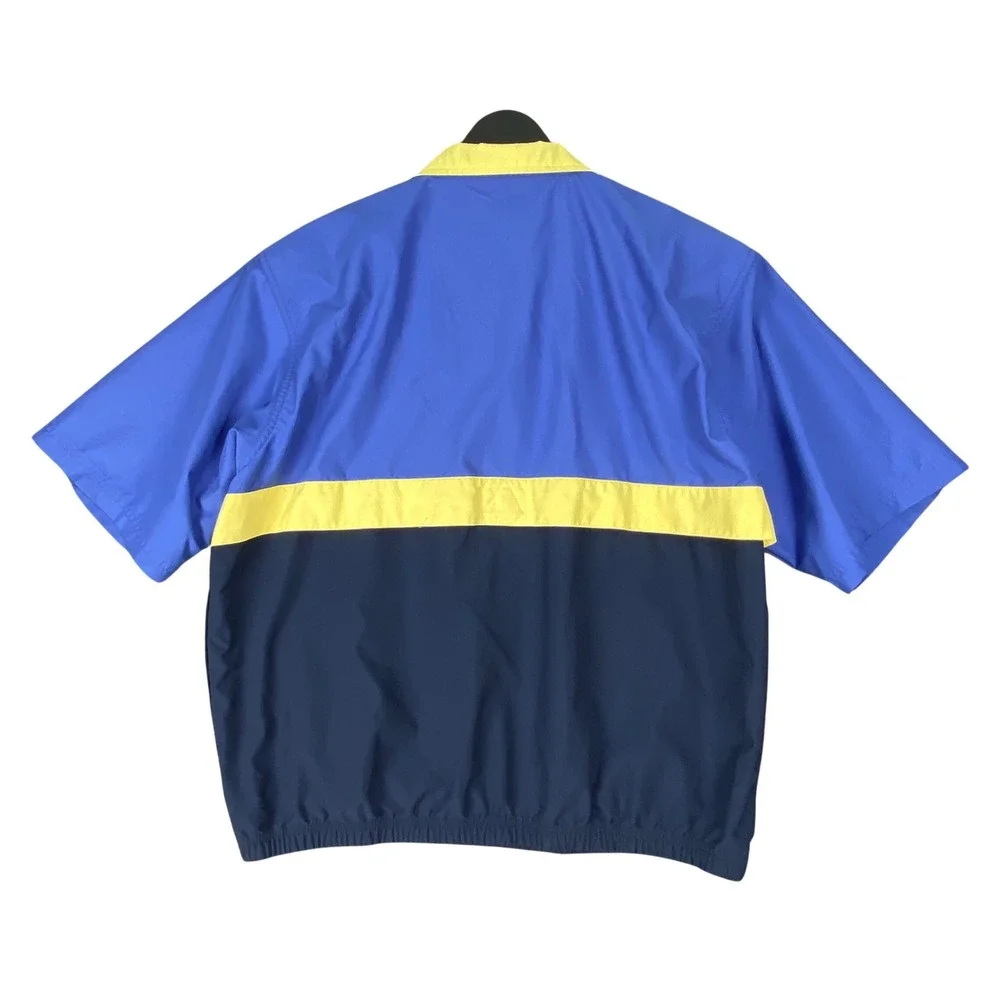 Ashworth Golf Windbreaker Windshirt Mens‎ M Blue Yellow Colorblock AM5208 New
